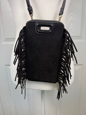 Ahdorned Black Fringe boho Crossbody festival Bag 🖤